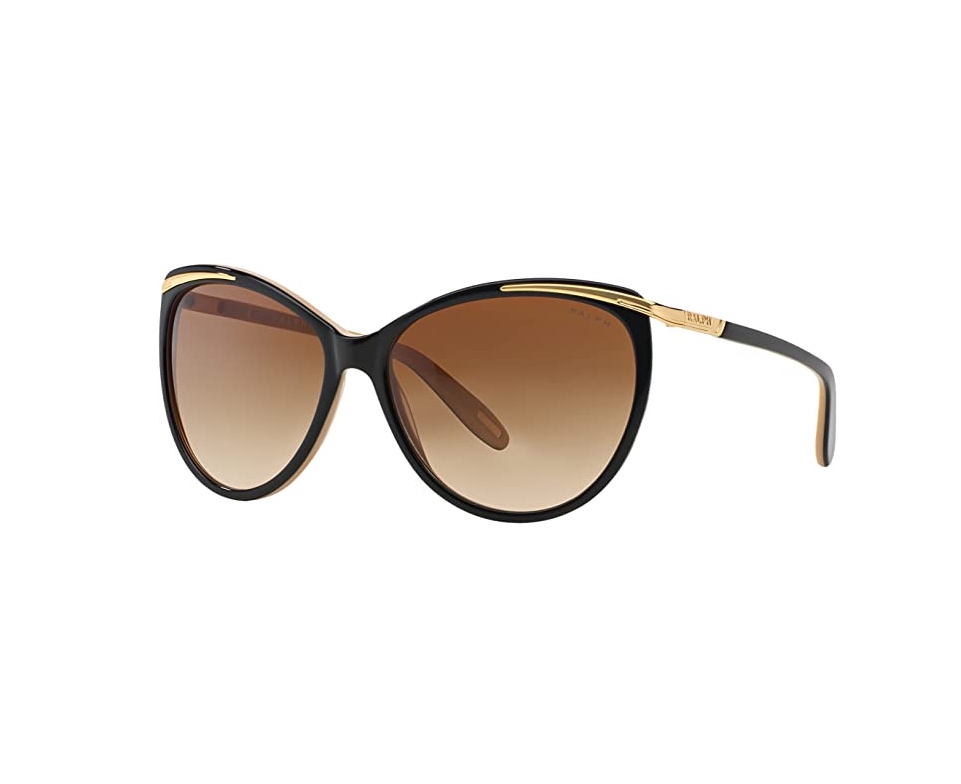 Ralph Woman Sunglasses Shiny Black On Nude & Gold Frame