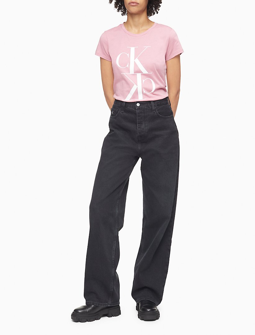 Calvin Klein Foiled Mirror Monogram Logo T-Shirt