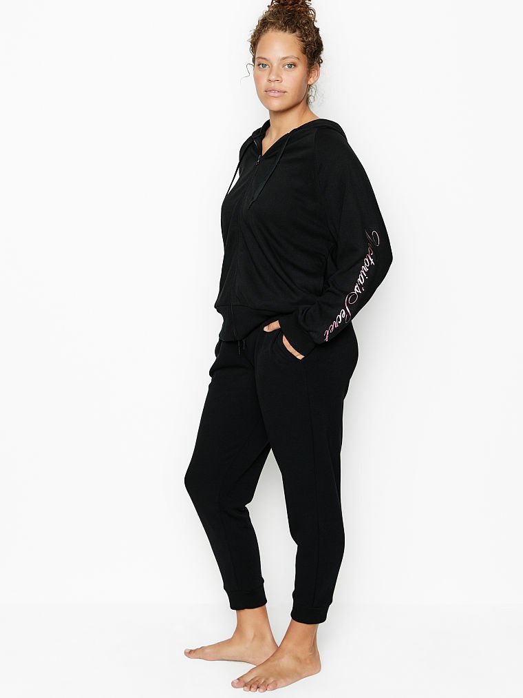 Stretch Fleece Front-zip & Dahlia Fleece High Rise Jogger