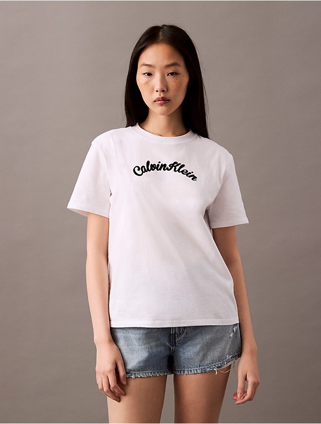 Calvin Klein Felt Logo Script Classic Tee