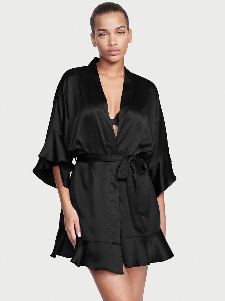 Satin Flounce Robe