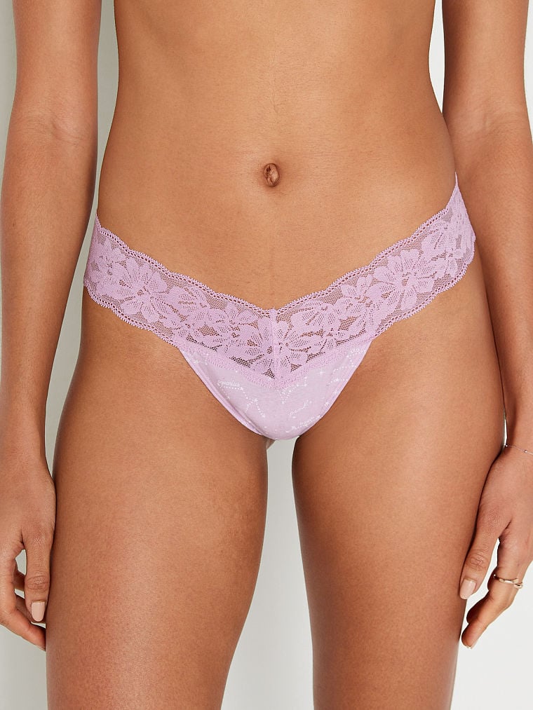 Everyday Lace Trim Thong Panty