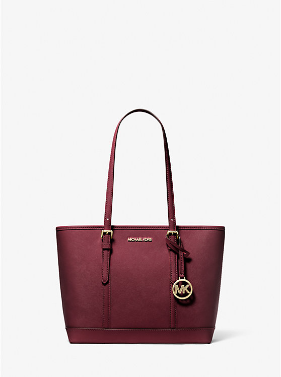 Jet Set Saffiano Leather Top-Zip Tote Bag