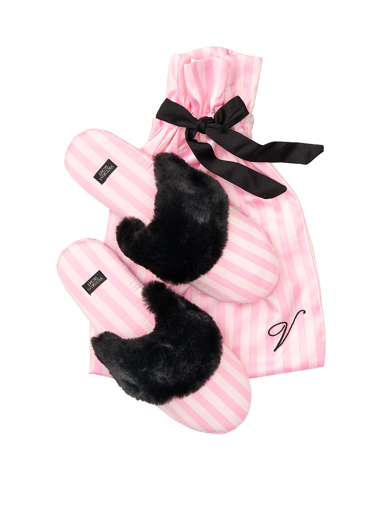 Stripe Satin Slipper
