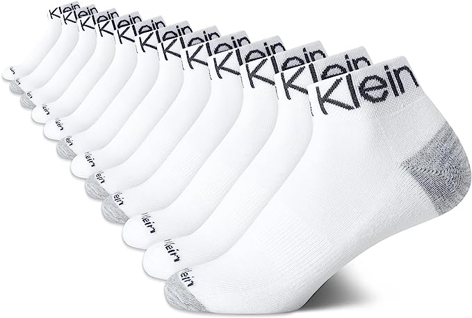 Calvin Klein Women's Athletic Sock - Cushion Quarter Cut Ankle Socks