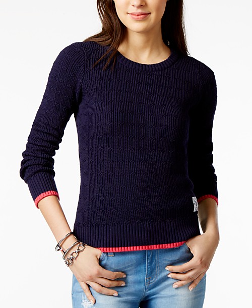 Tommy hilfiger cotton cable-knit sweater