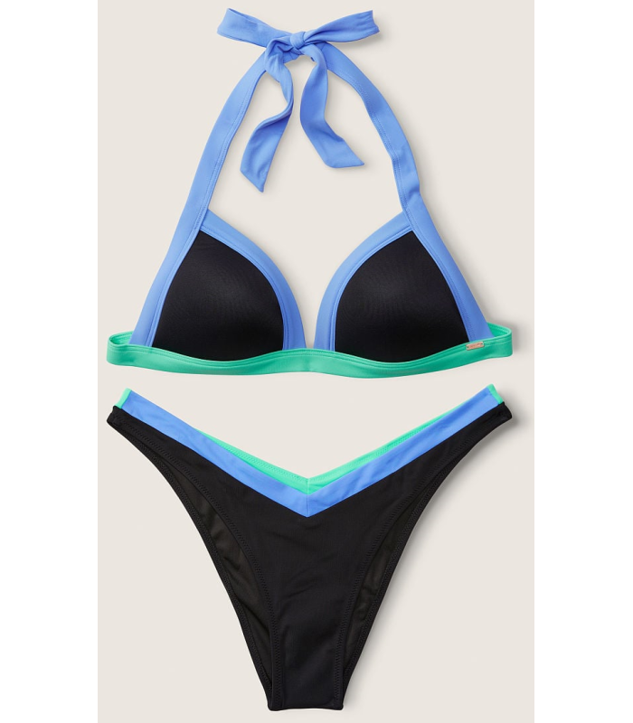 Push-Up Triangle Bikini Top & V front itsy bikini bottom