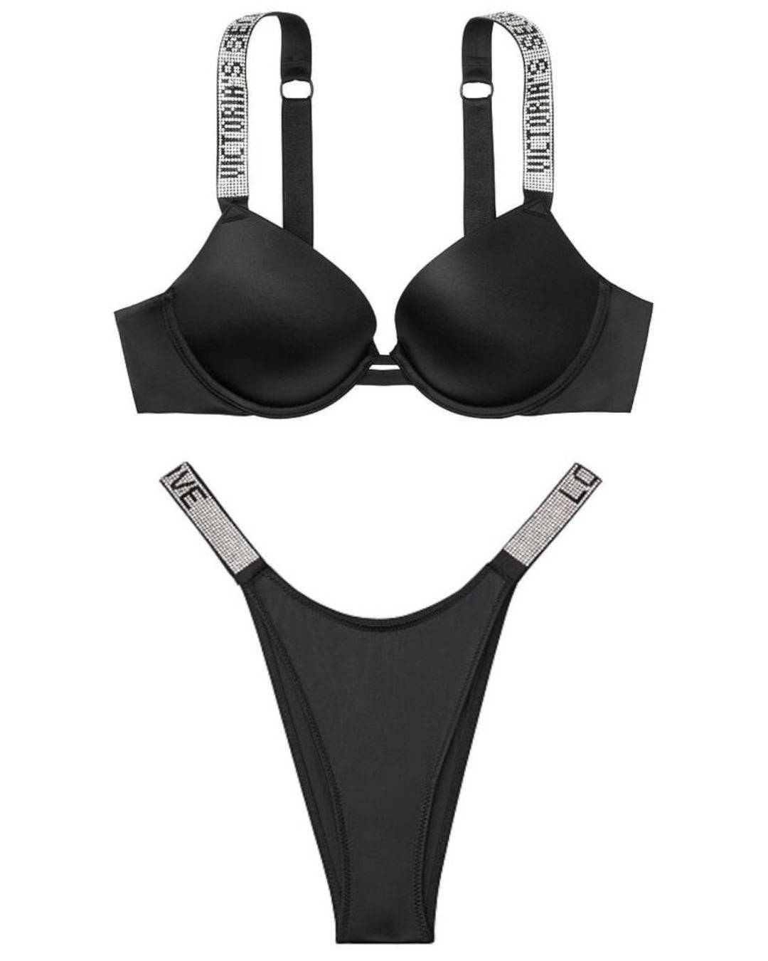 Very Sexy Shine Strap Push-Up Bra & VERY SEXY Shine Strap Lace Brazilian Panty