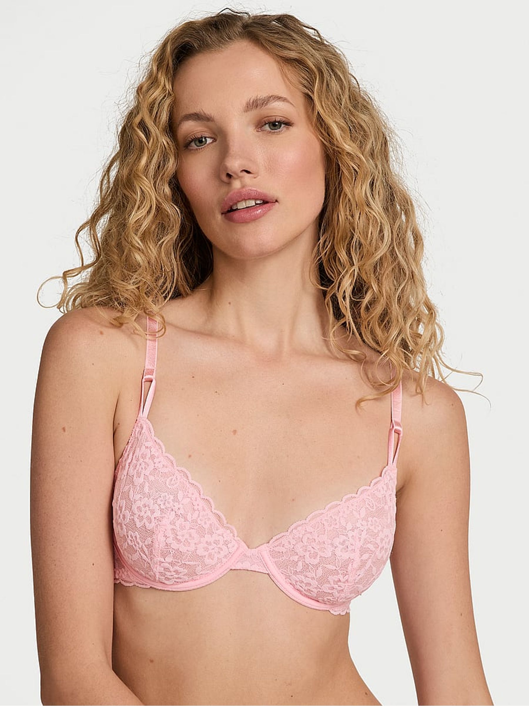 Sexy Tee Bow Lace Unlined Demi Bra