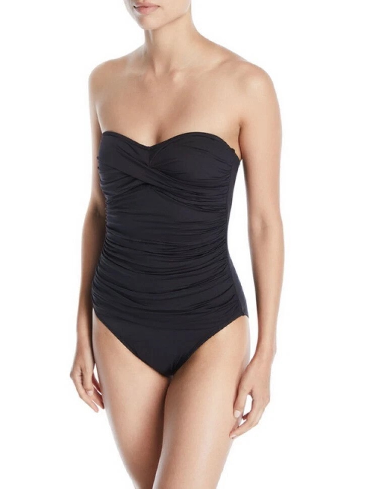 Calvin Klein Twist Bandeau  Tummy Control One-Piece Swimsuit