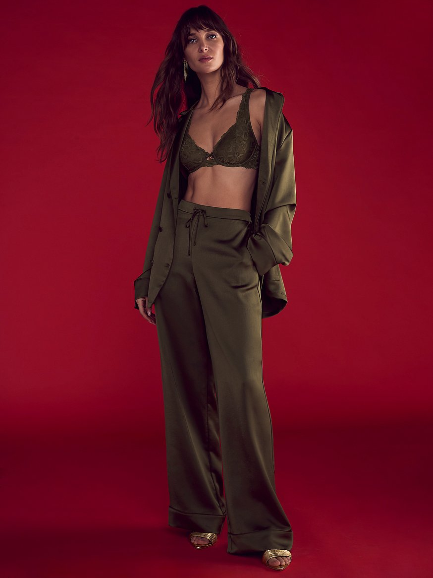 Luxe Satin Double-Breasted Long Pajama Set