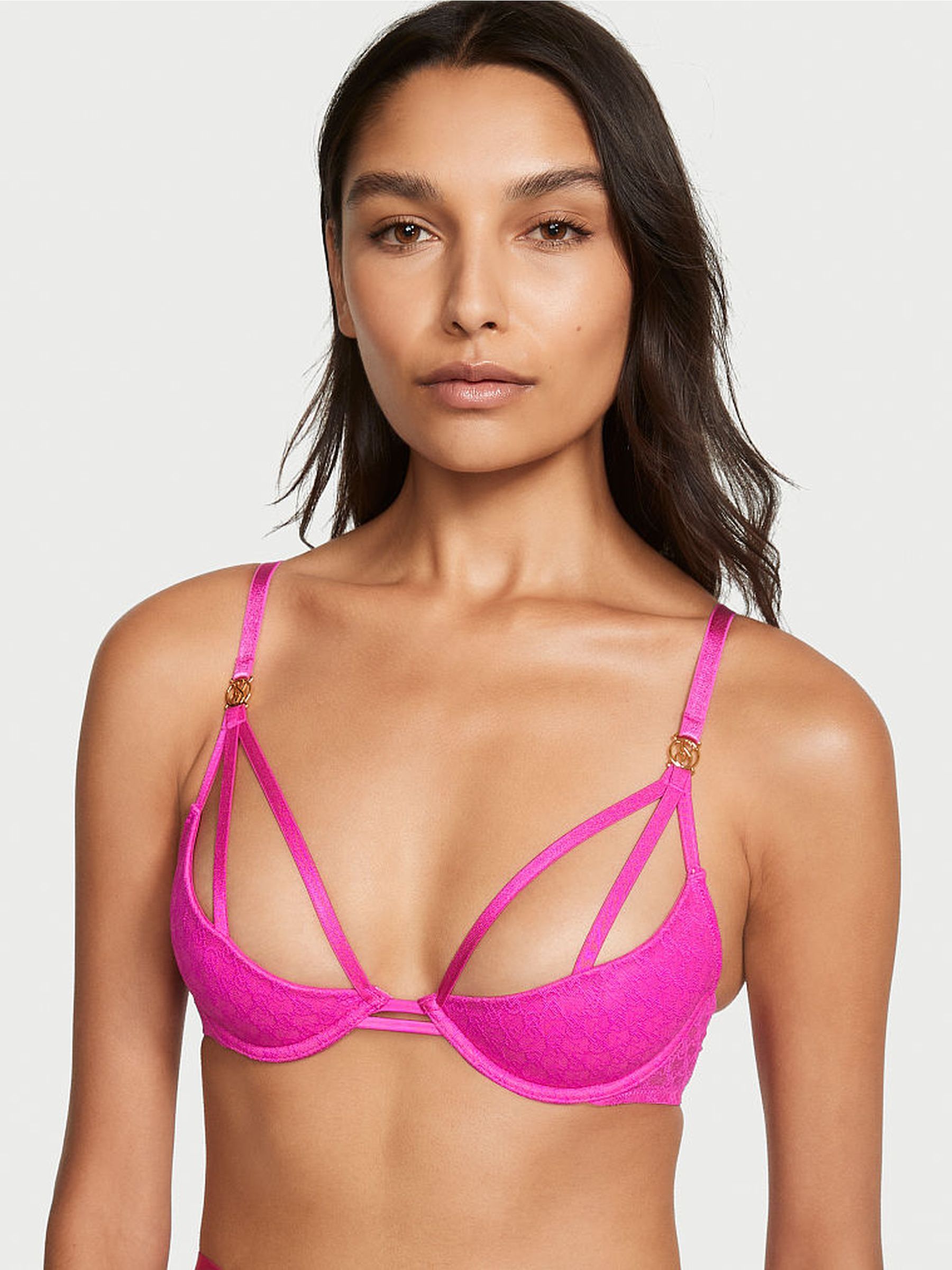 Very Sexy Logo Lace Peekaboo Demi Bra