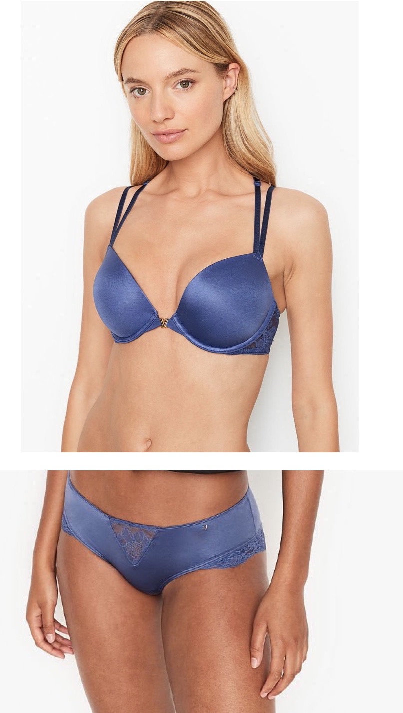 Very Sexy Lace-back Front-close Push-Up Bra & VERY SEXY Micro Lace Inset Cheeky Panty
