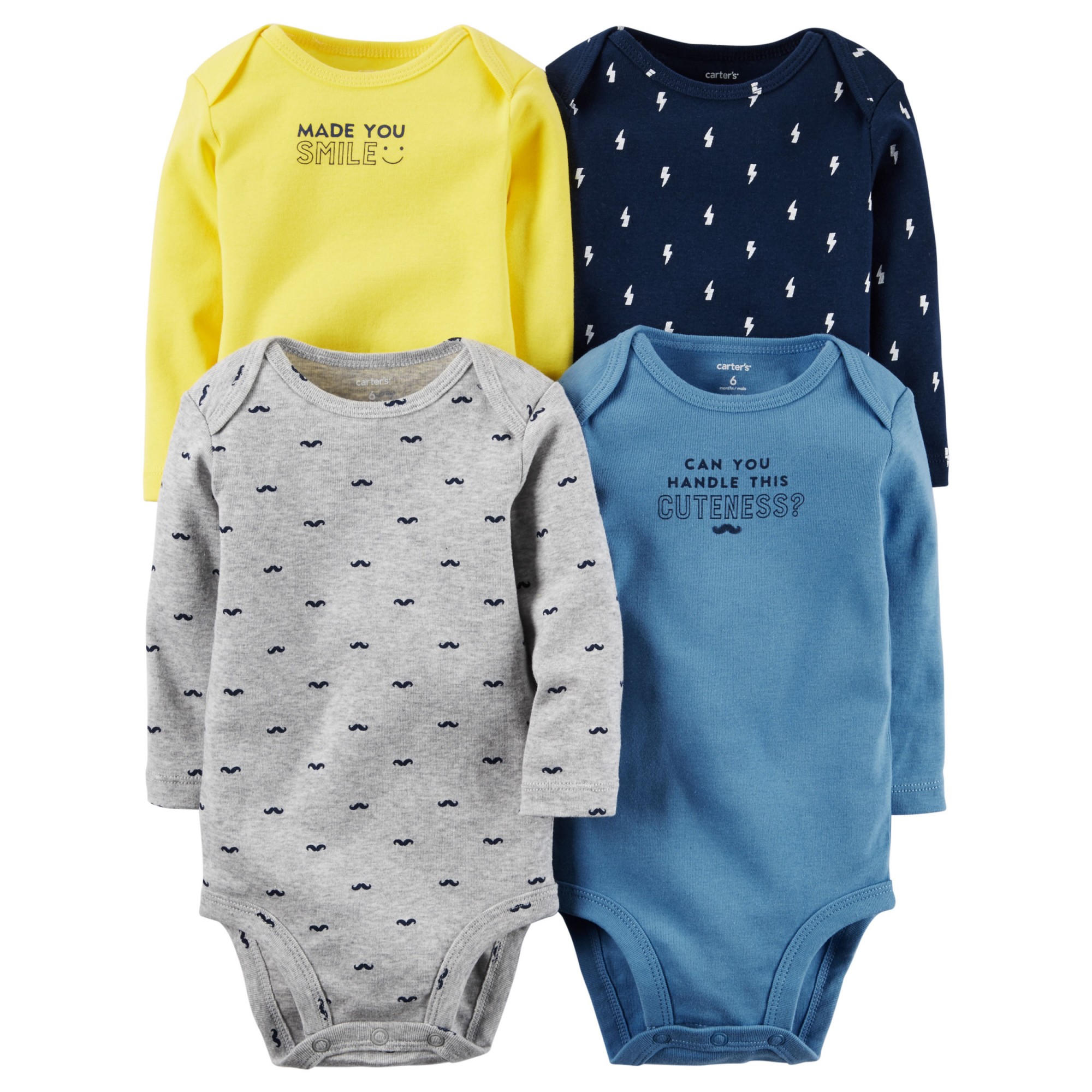 Carter's Baby Boys' 4 Pack Bodysuits