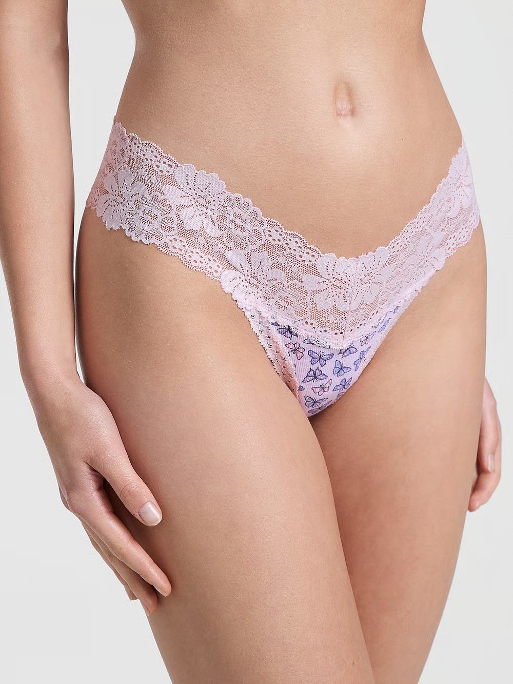 Wink Lace-Trim Thong Panty