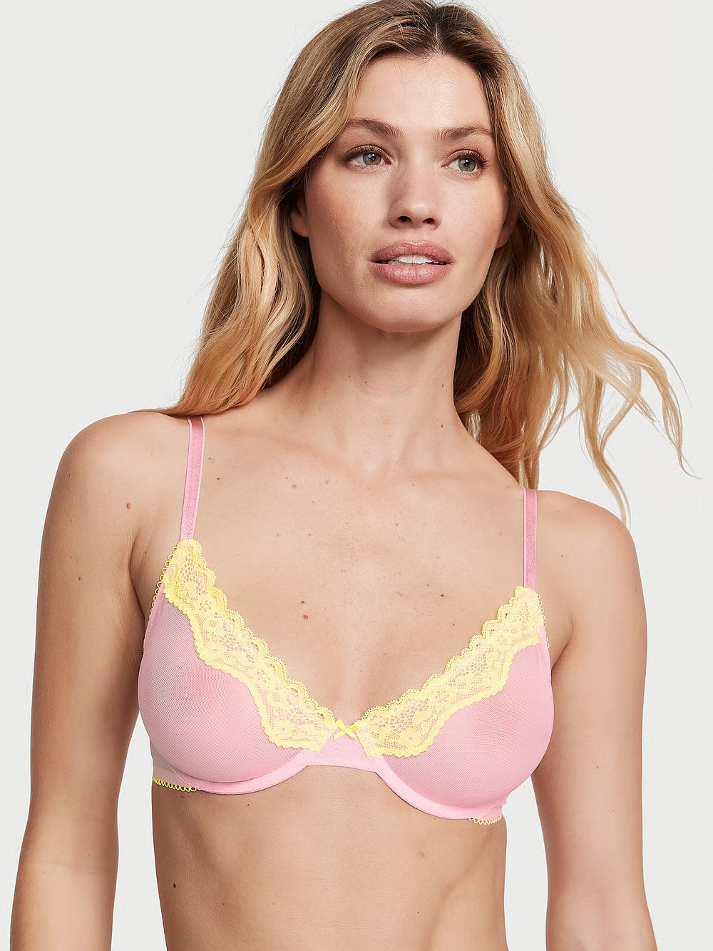 Tease Lace-Trim Unlined Demi Bra