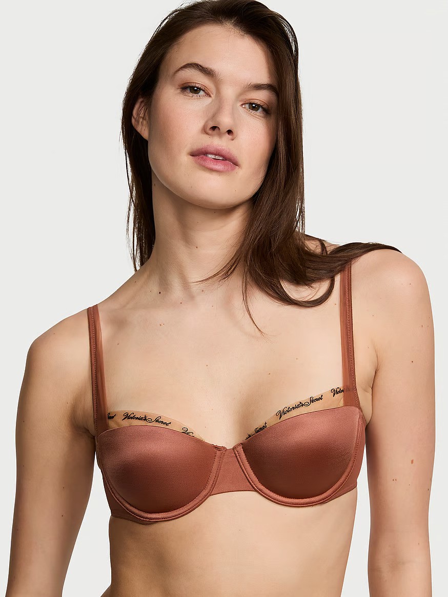 Very Sexy Smooth Logo Embroidery Lightly Lined Balconette Bra
