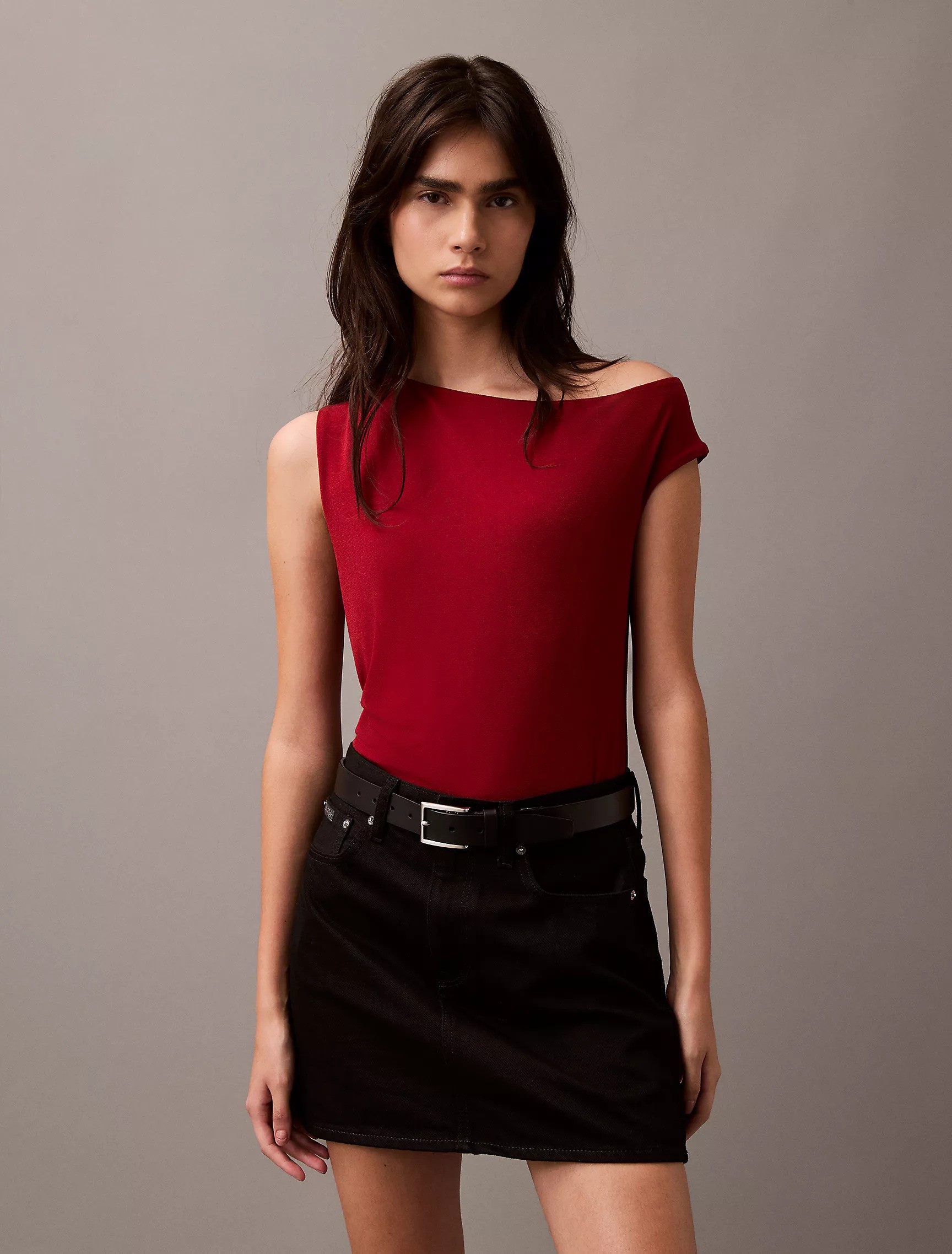 Crepe Jersey Asymmetric T-Shirt