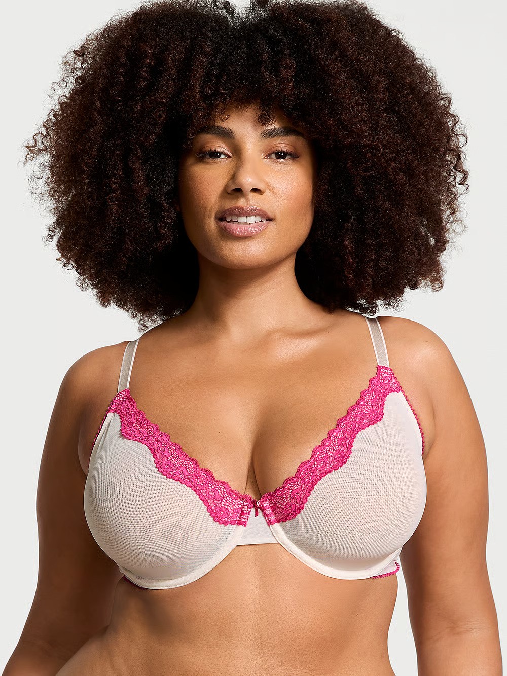 Tease Lace-Trim Unlined Demi Bra