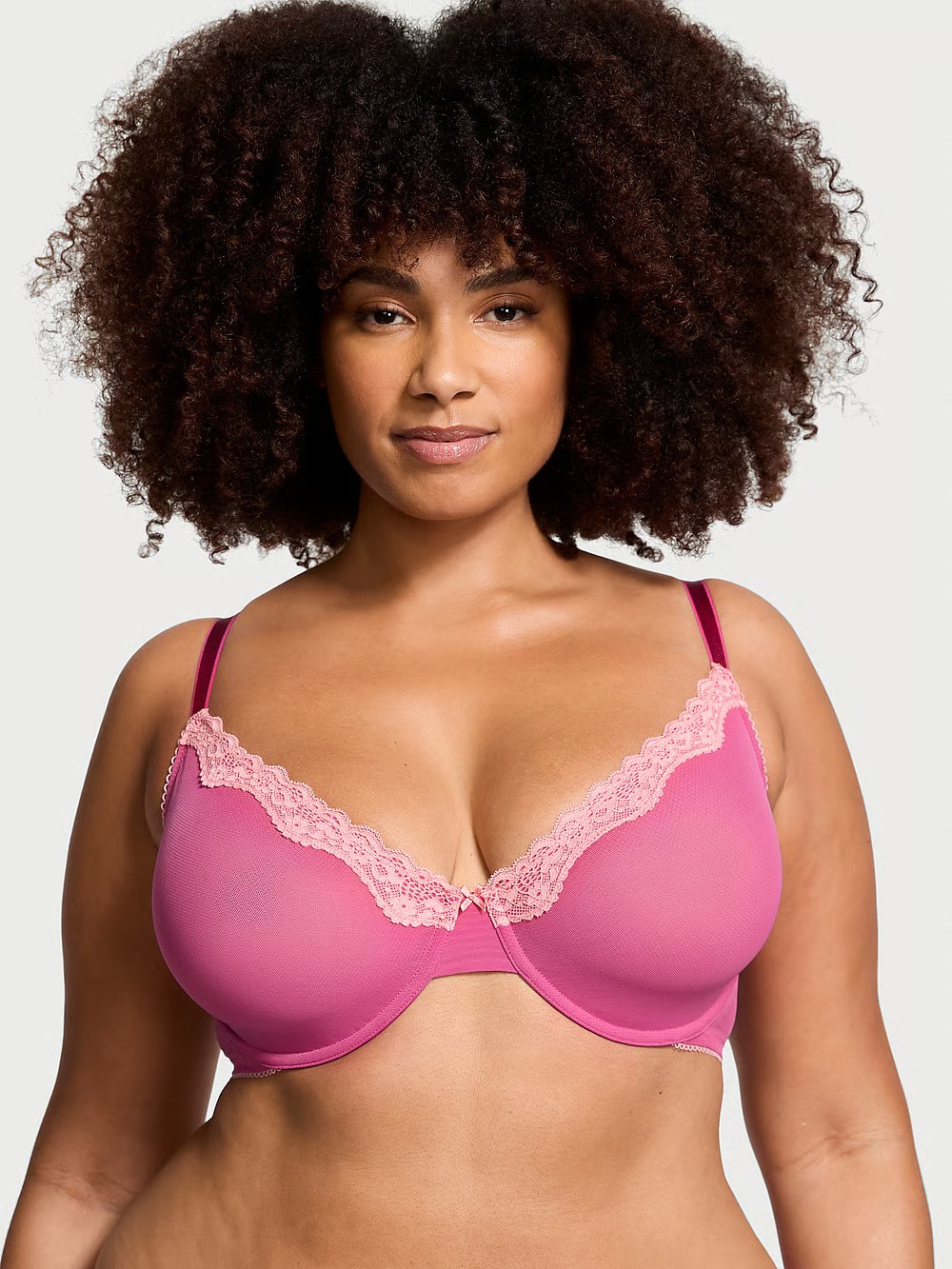Tease Lace-Trim Unlined Demi Bra