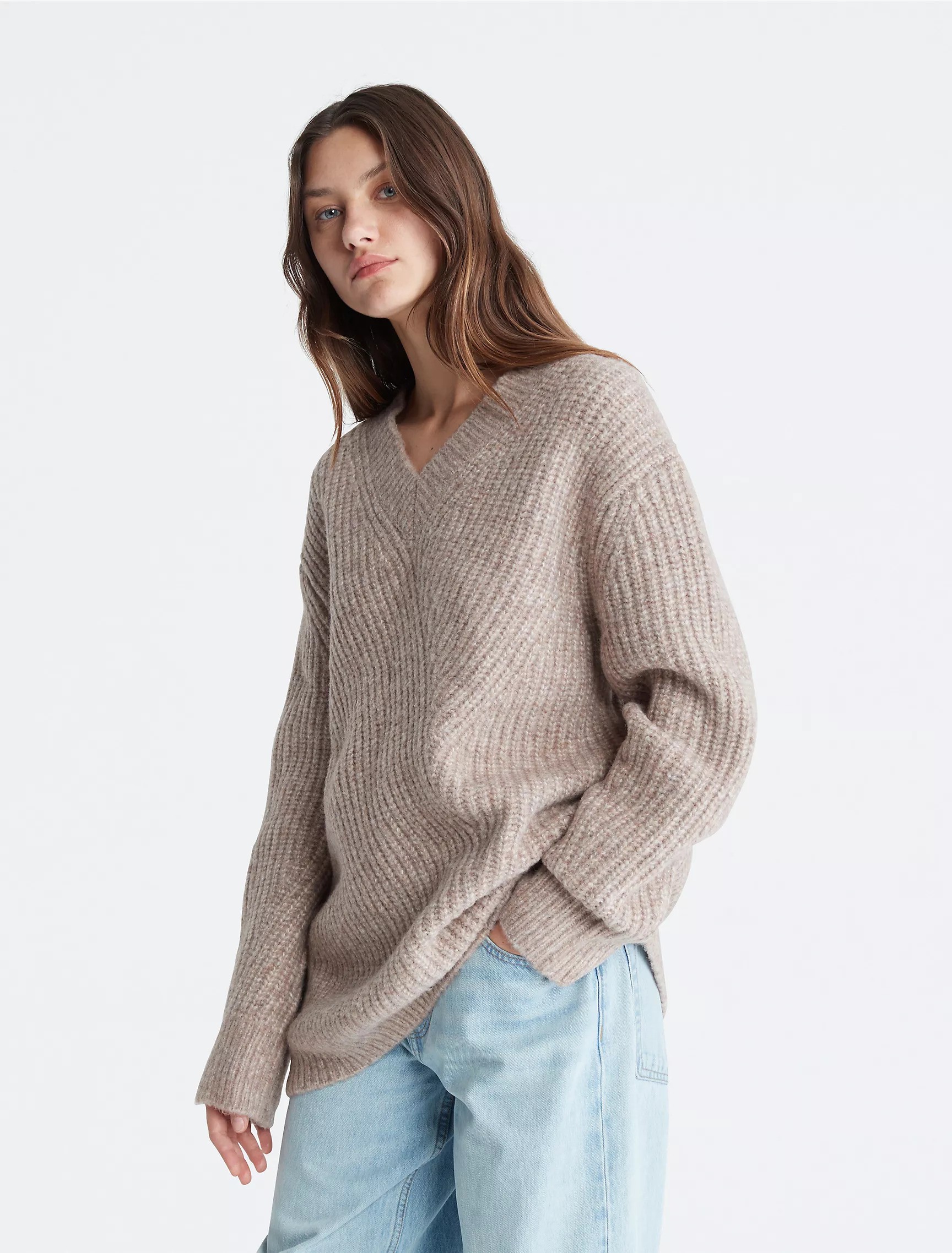 Calvin Klein Relaxed Fit V-Neck Sweater