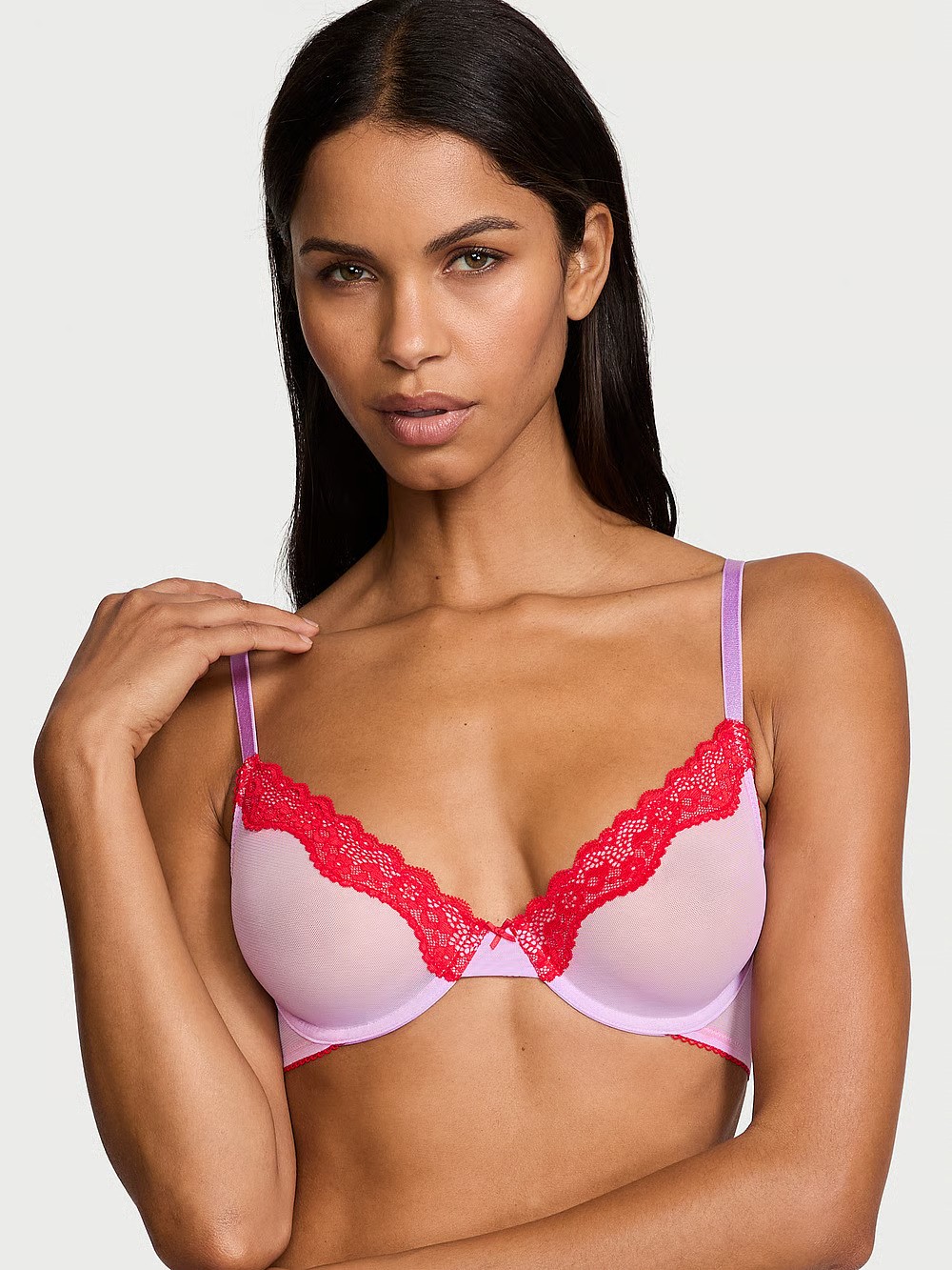 Tease Lace-Trim Unlined Demi Bra
