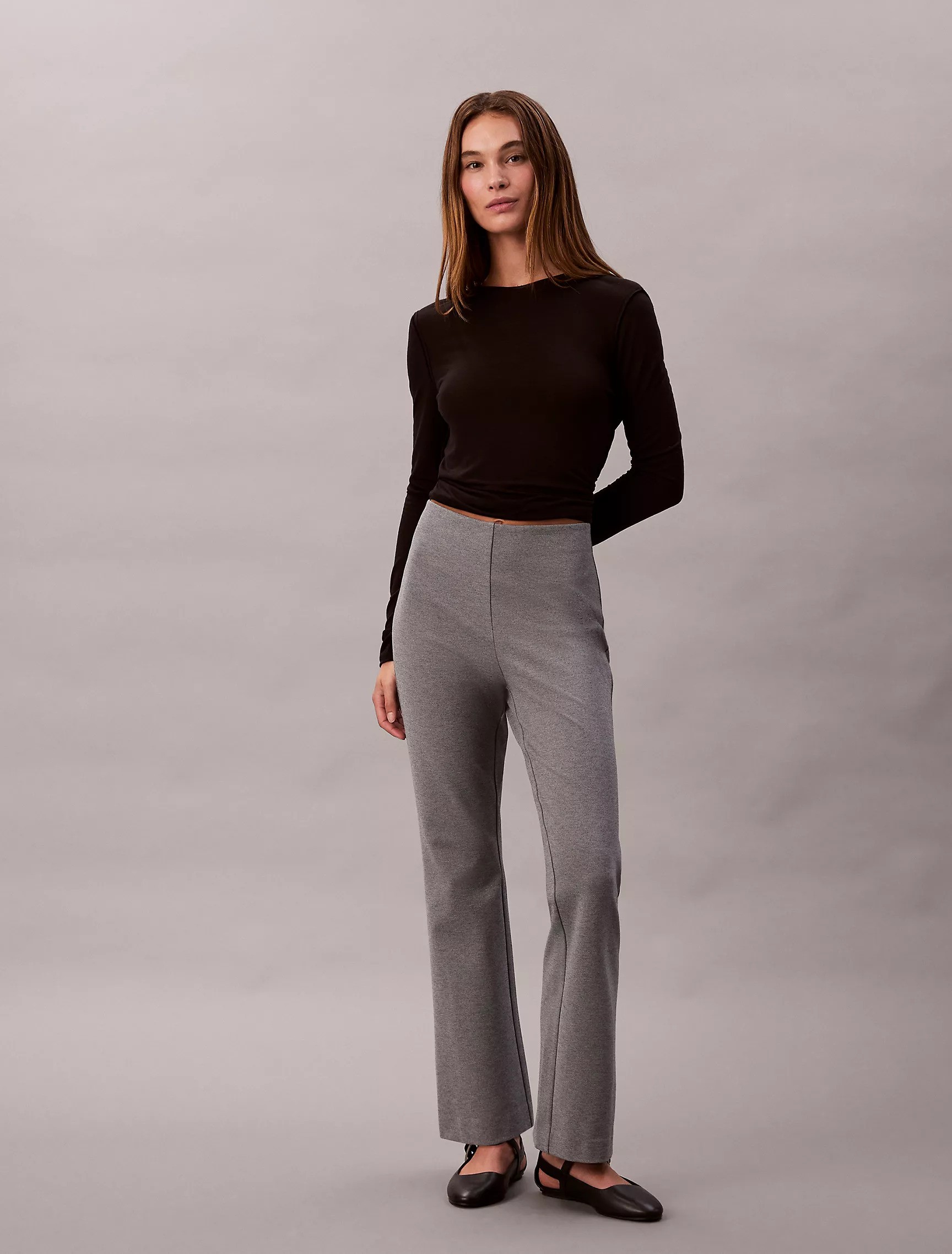 Ponte Slim Flared Pants