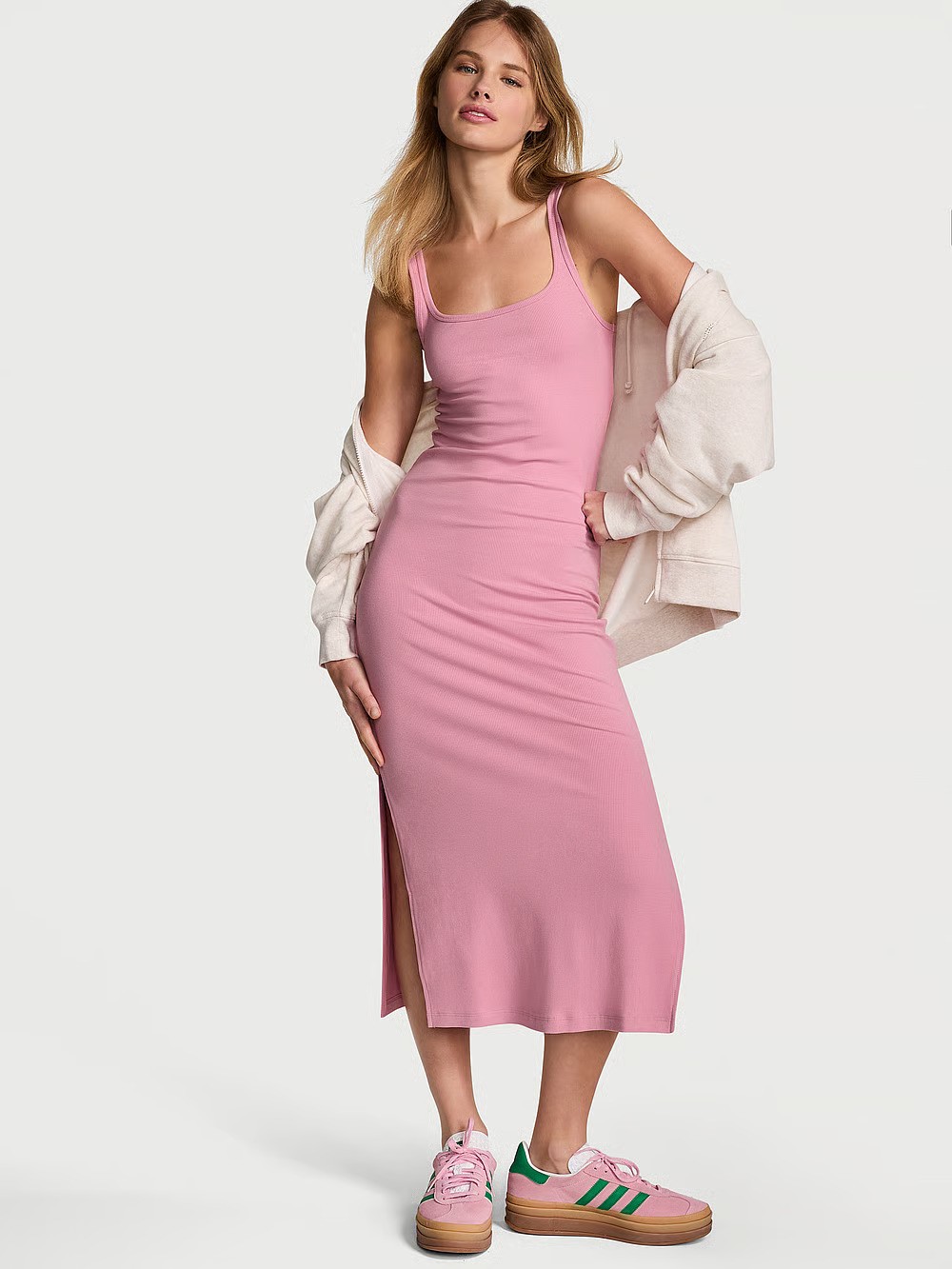 All-Day Soft Rib Bodycon Midi Dress