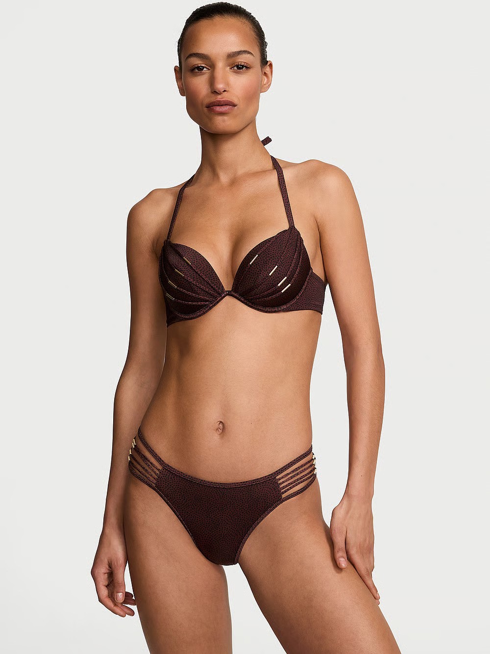 VS Archives Banded Push-Up Bikini Top & VS Archives Strappy Hardware Brazilian Bikini Bottom