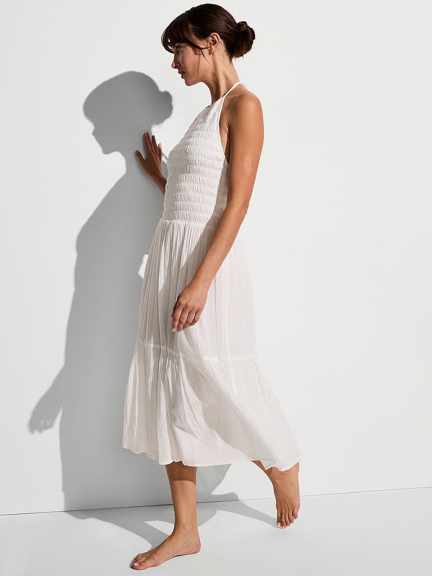 Beachwear Smocked Midi Dress