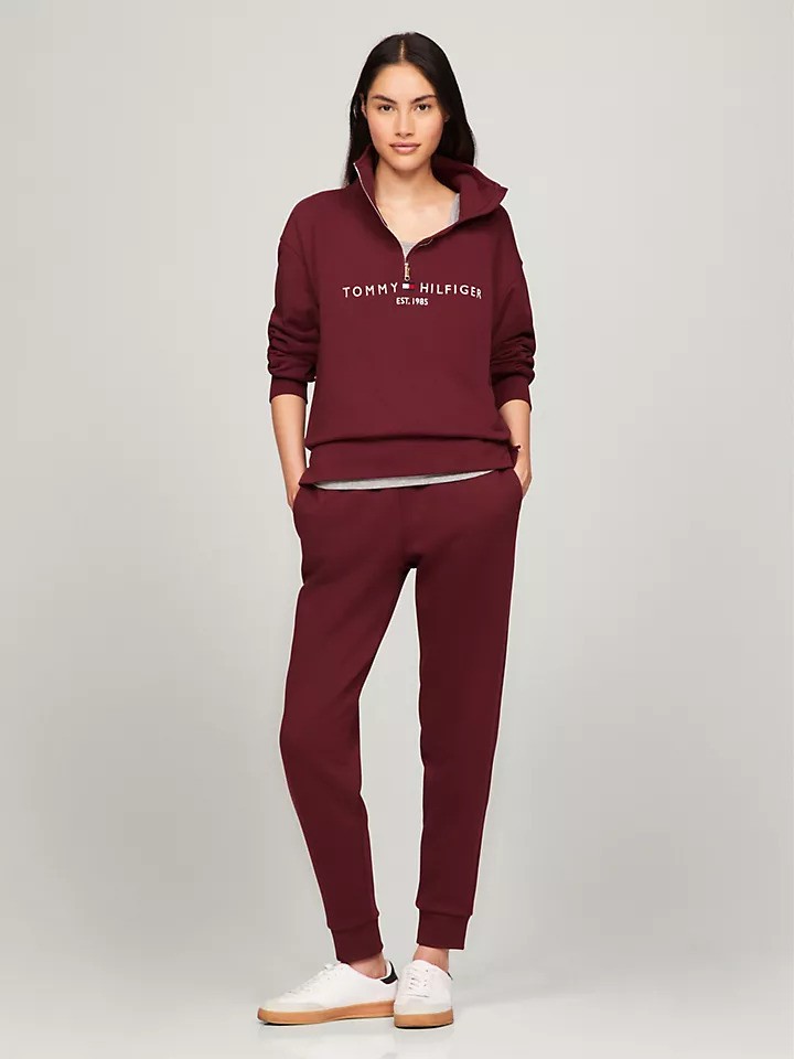 Half-Zip Embroidered Logo Sweatshirt & Embroidered Tommy Logo Sweatpant