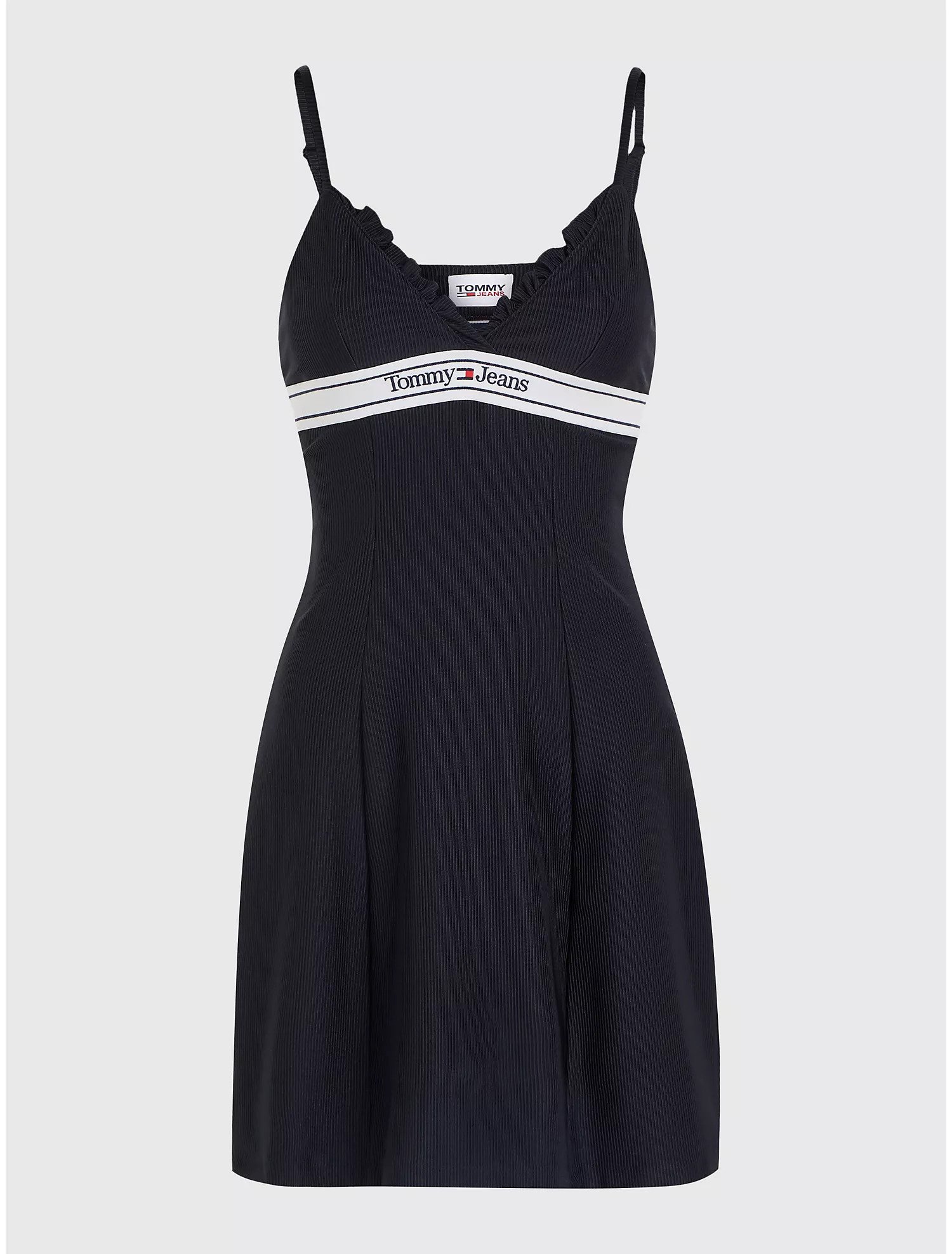 TOMMY JEANS FIT AND FLARE STRAPPY LOGO DRESS