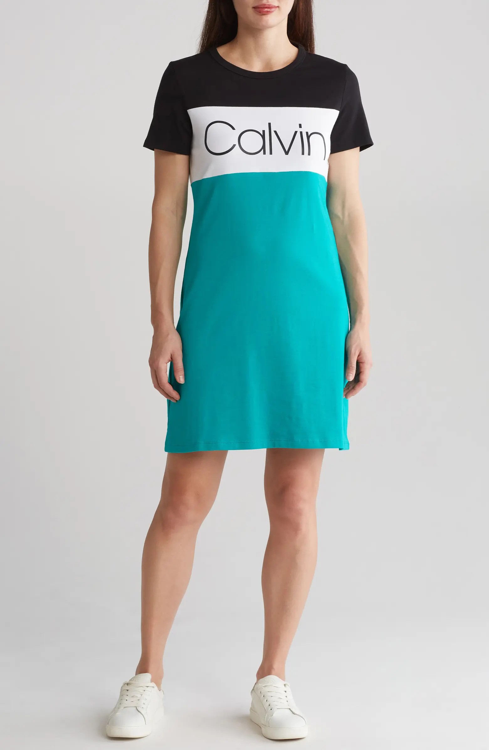 Calvin Klein Colorblock Logo T-Shirt Dress
