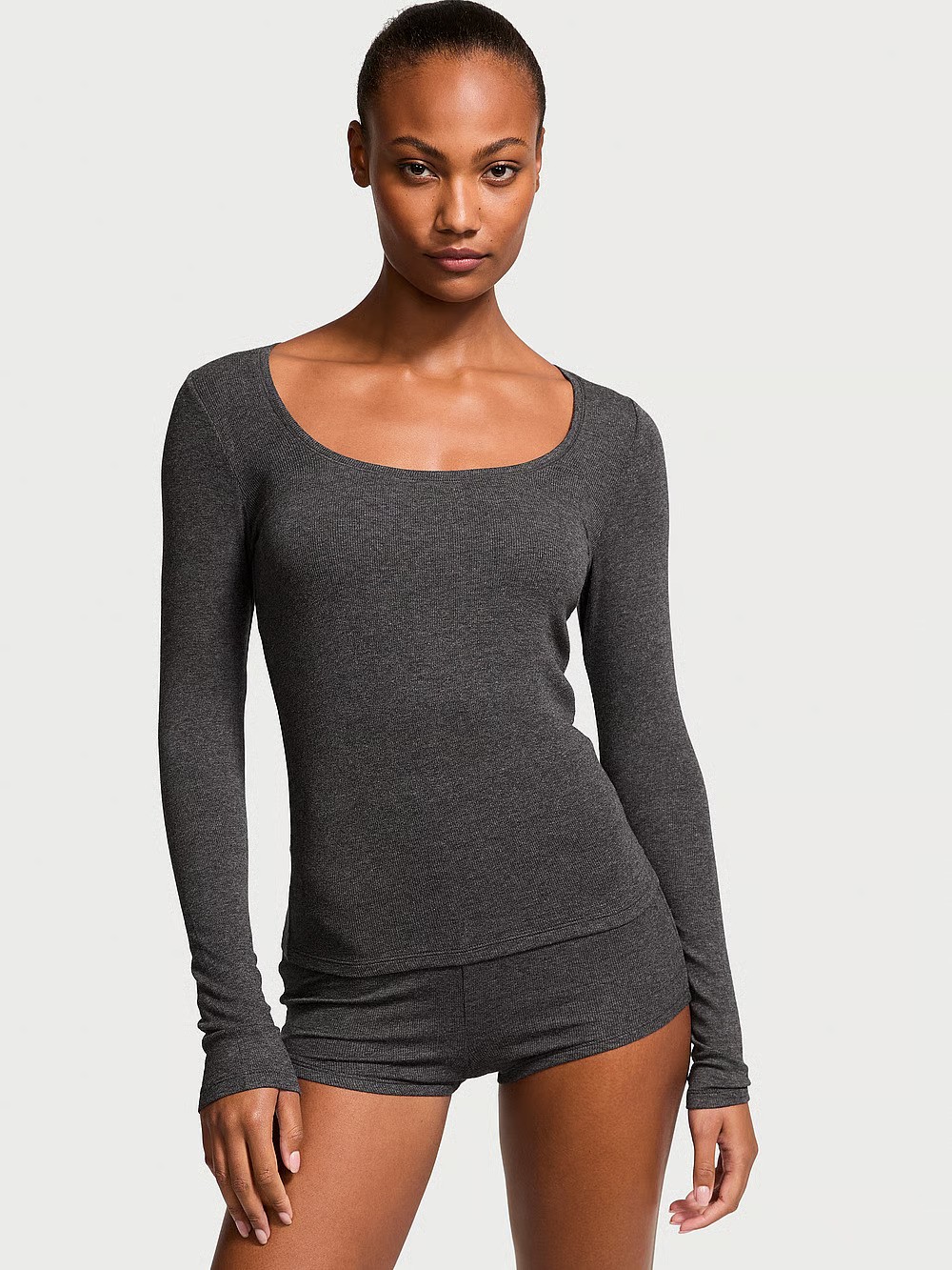 SoSoft™ Modal Ribbed Scoop Long-Sleeve Shortie Set