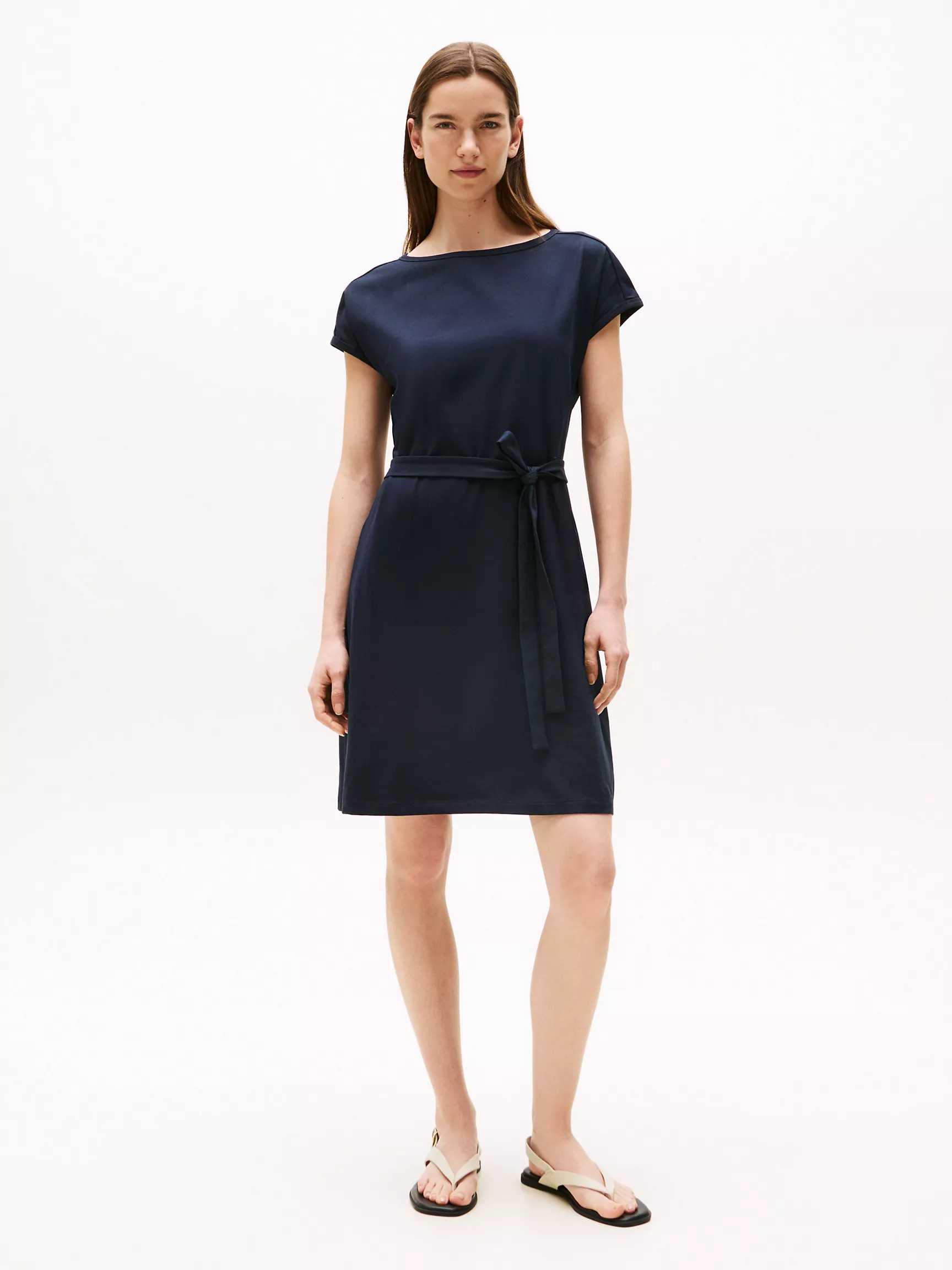 Belted Stretch T-Shirt Dress