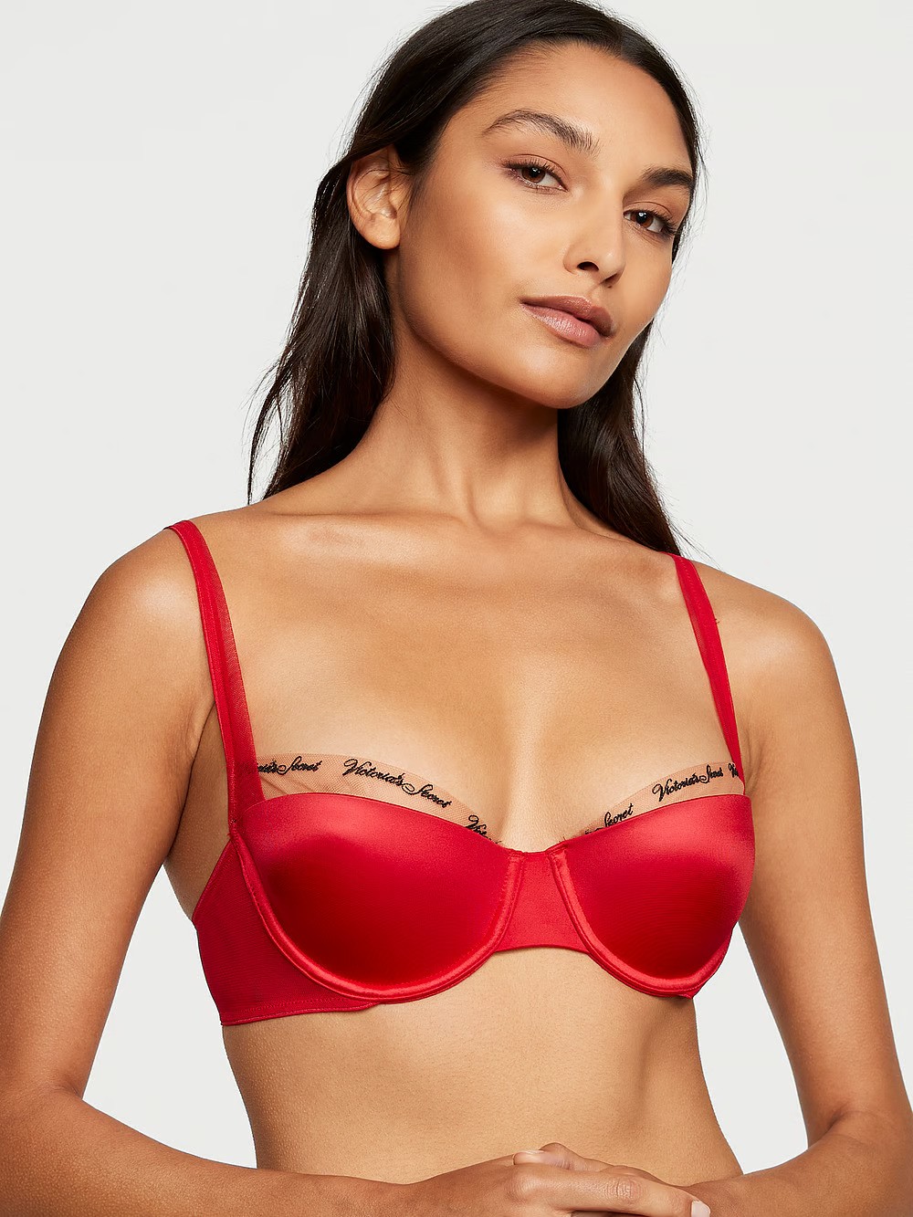 VERY SEXY Smooth Logo Embroidery Lightly Lined Balconette Bra
