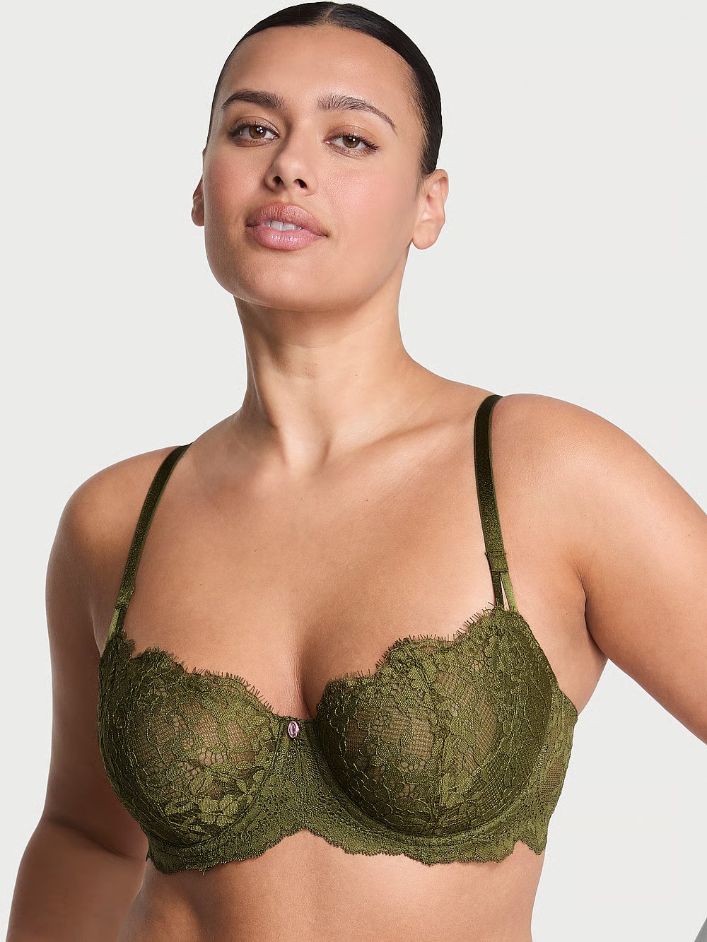 Dream Angels Wicked Unlined Ribbon Slot Lace Balconette Bra