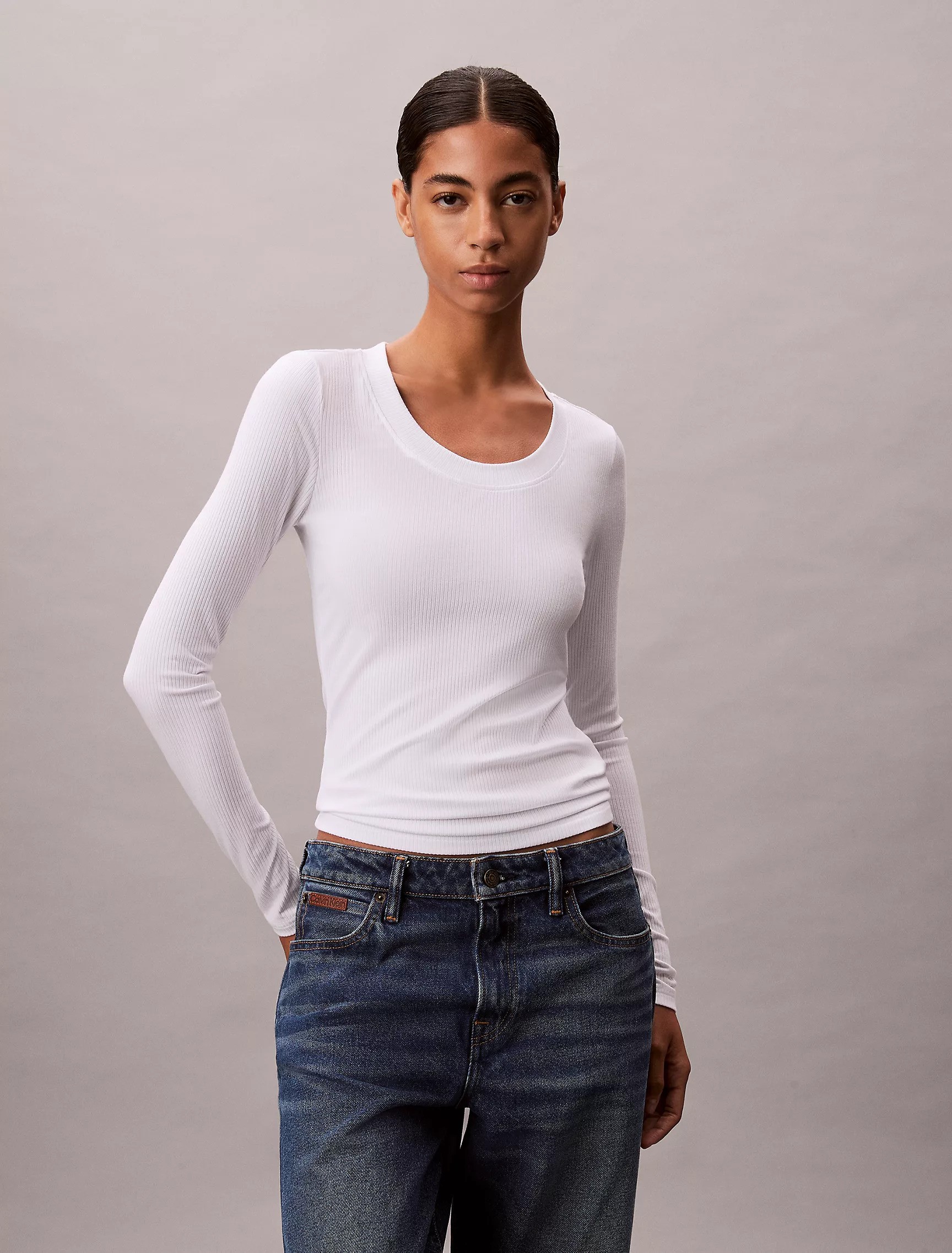 Modal Stretch Rib Slim T-Shirt