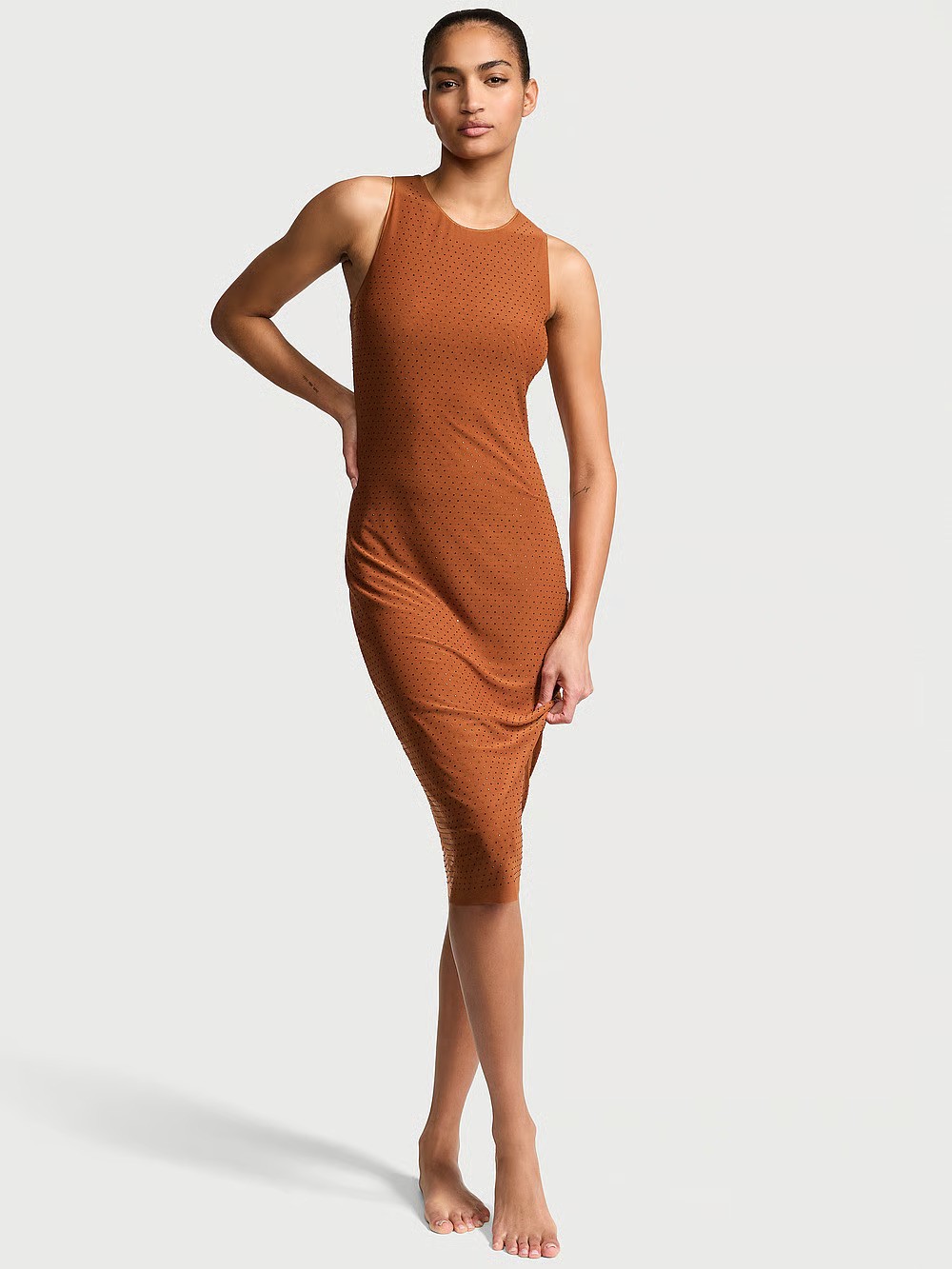 Victoria's Secret Swim Beachwear Mesh Diamanté Midi Dress