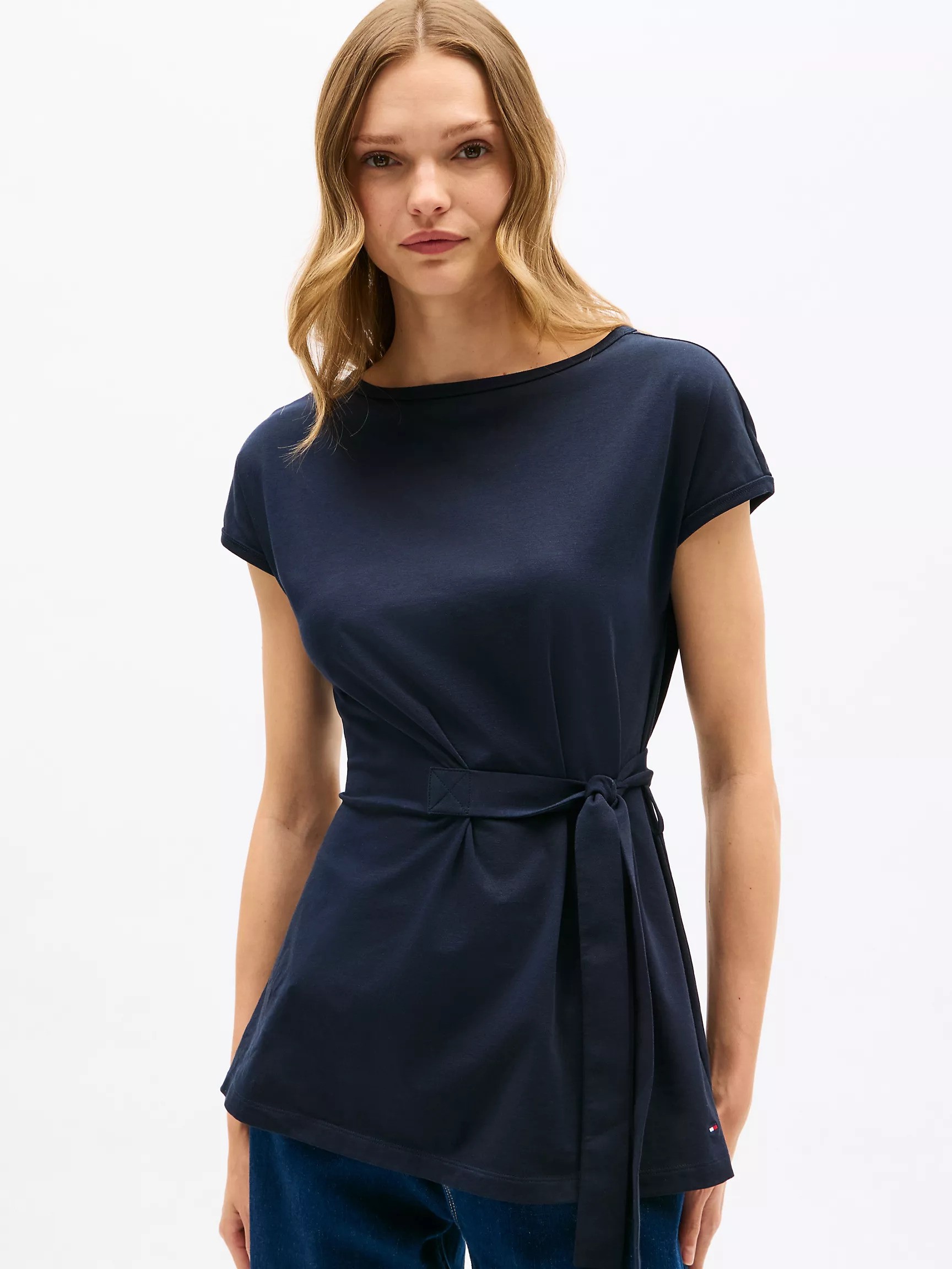 Stretch-Cotton Wrap Top