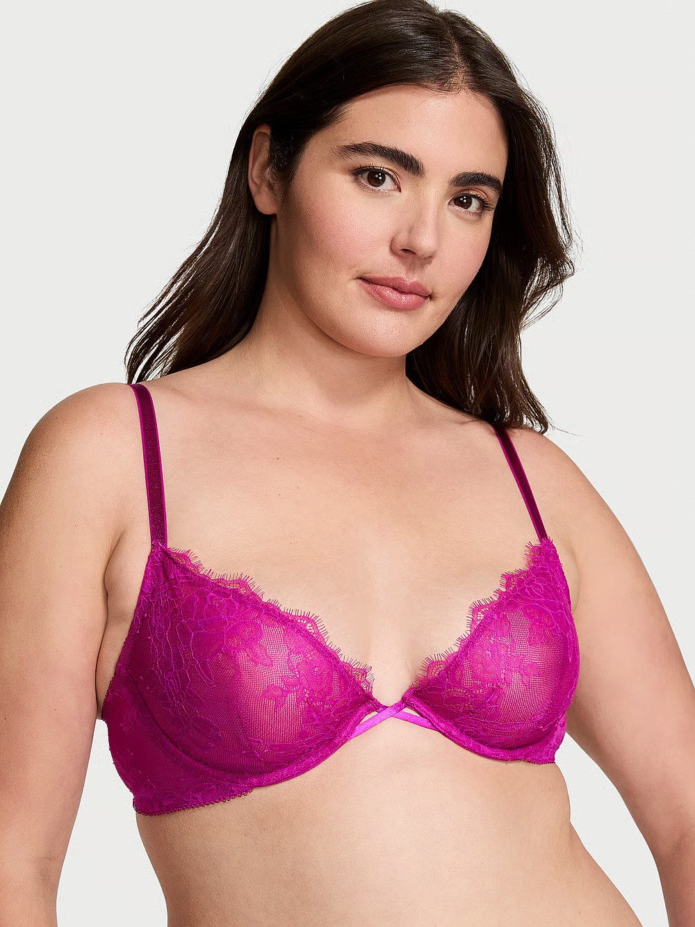 Very Sexy Rose Lace Unlined Low-Cut Demi Bra