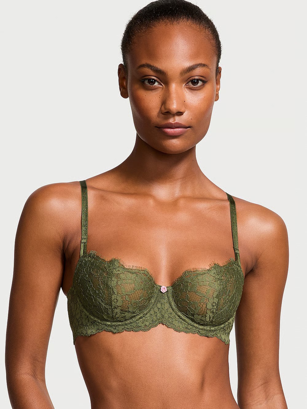 Dream Angels Wicked Unlined Lace Balconette Bra Push Up without Padding