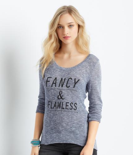 long sleeve fancy & flawless knit top